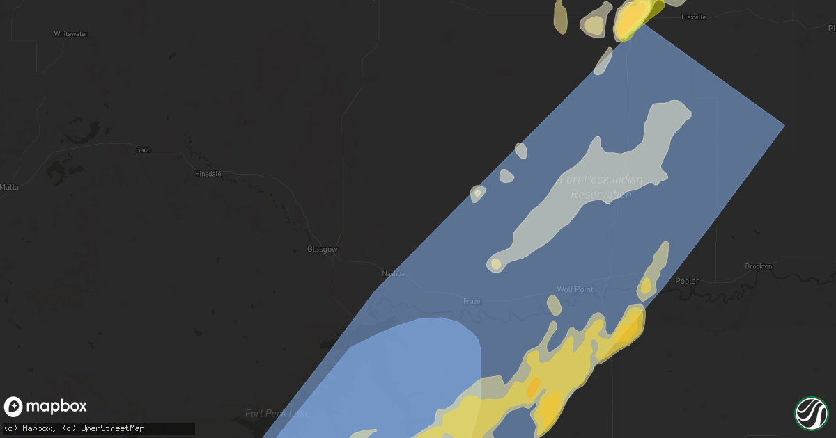 Hail map in Nashua, MT on August 24, 2024