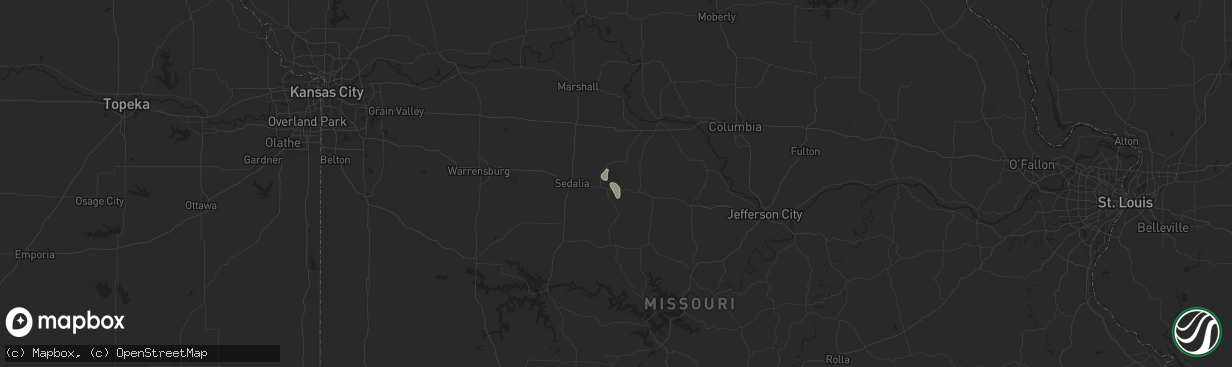 Hail map in Otterville, MO on August 24, 2024