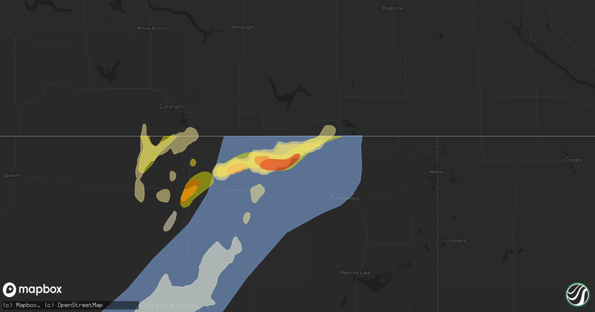 Hail map in Outlook, MT on August 24, 2024