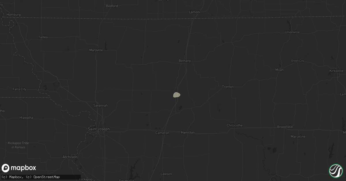Hail map in Pattonsburg, MO on August 24, 2024