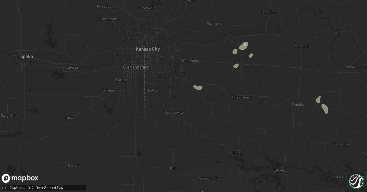 Hail map in Pleasant Hill, MO on August 24, 2024