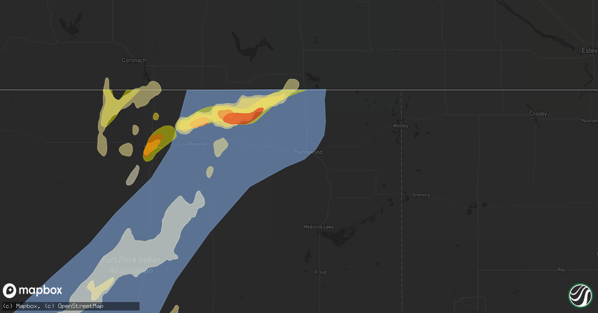 Hail map in Plentywood, MT on August 24, 2024