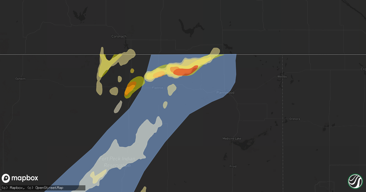 Hail map in Redstone, MT on August 24, 2024