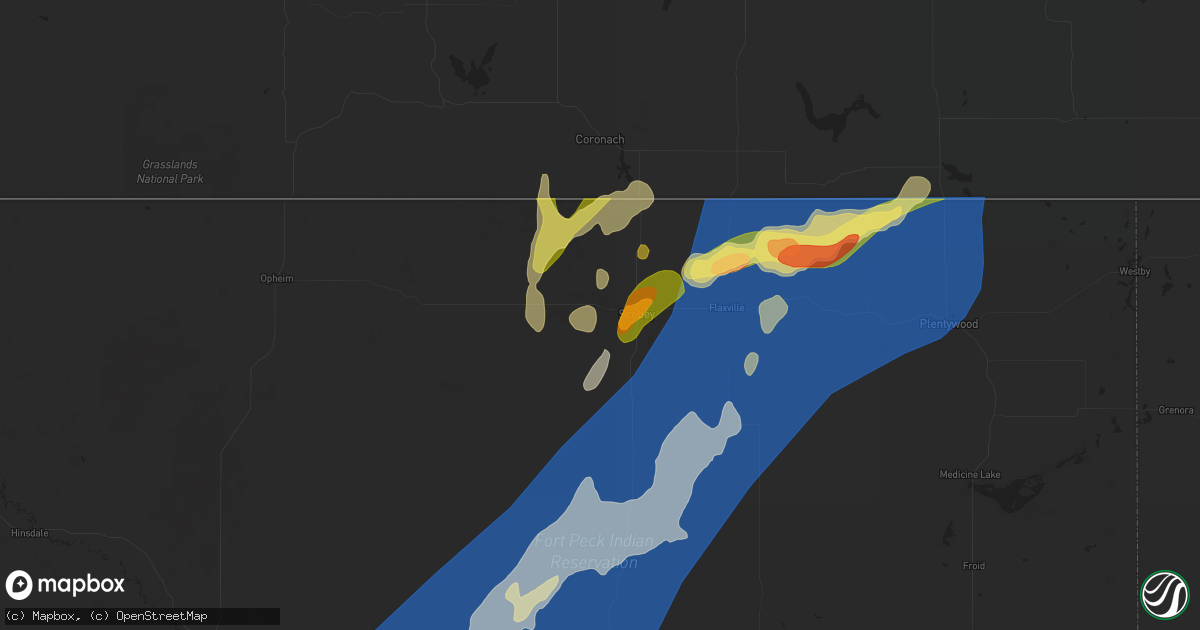 Hail map in Scobey, MT on August 24, 2024