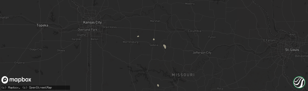 Hail map in Sedalia, MO on August 24, 2024