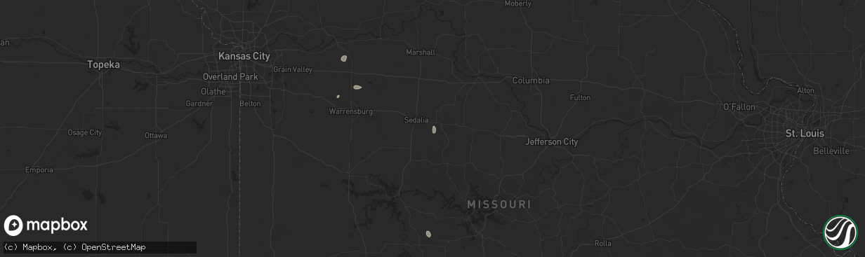 Hail map in Smithton, MO on August 24, 2024