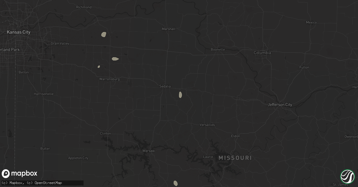 Hail map in Smithton, MO on August 24, 2024