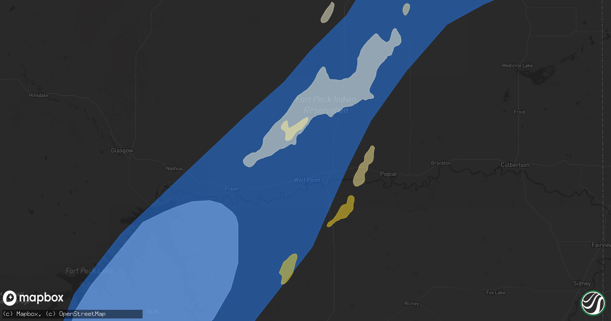 Hail map in Wolf Point, MT on August 24, 2024