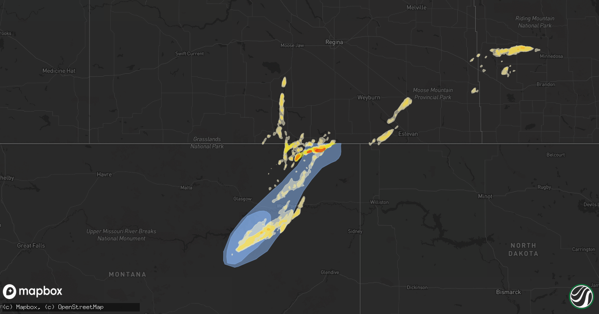 Hail map on August 24, 2024