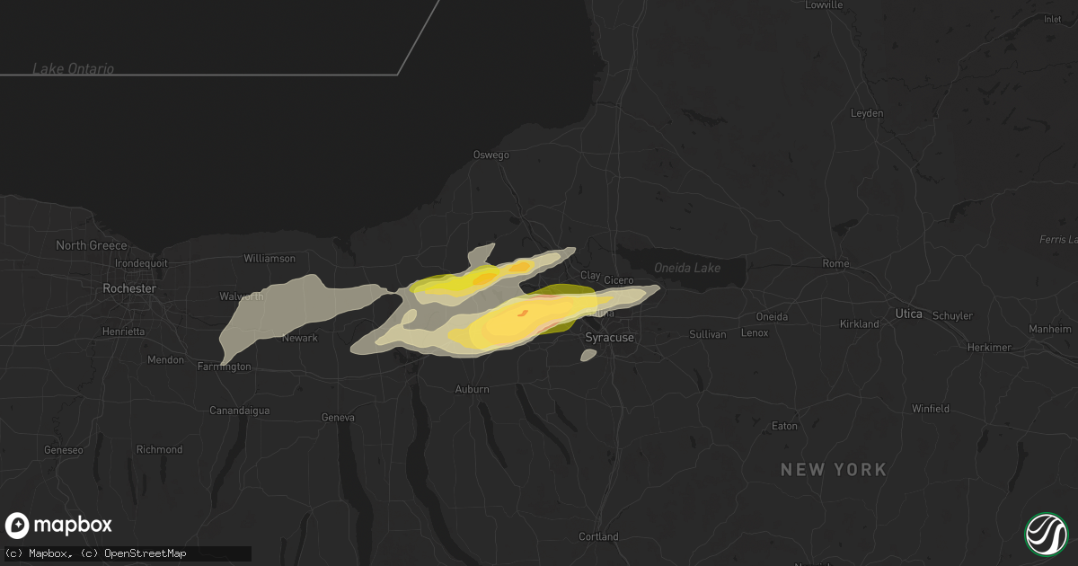 Hail map in Baldwinsville, NY on August 24, 2025