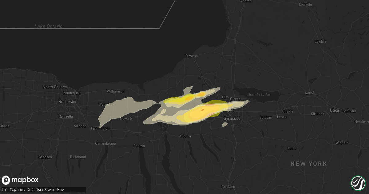 Hail map in Cato, NY on August 24, 2025