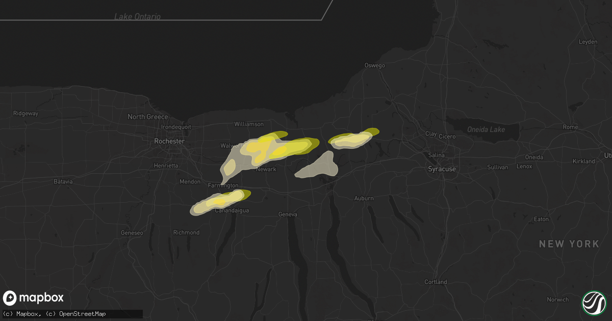 Hail map in Clyde, NY on August 24, 2025