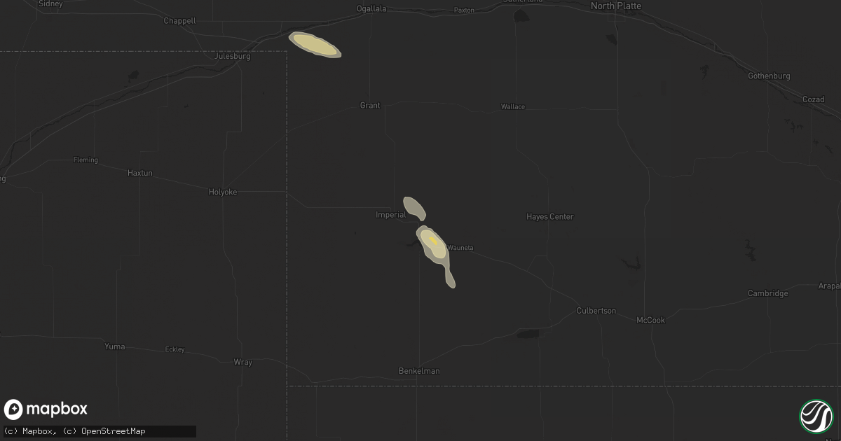 Hail map in Enders, NE on August 24, 2025