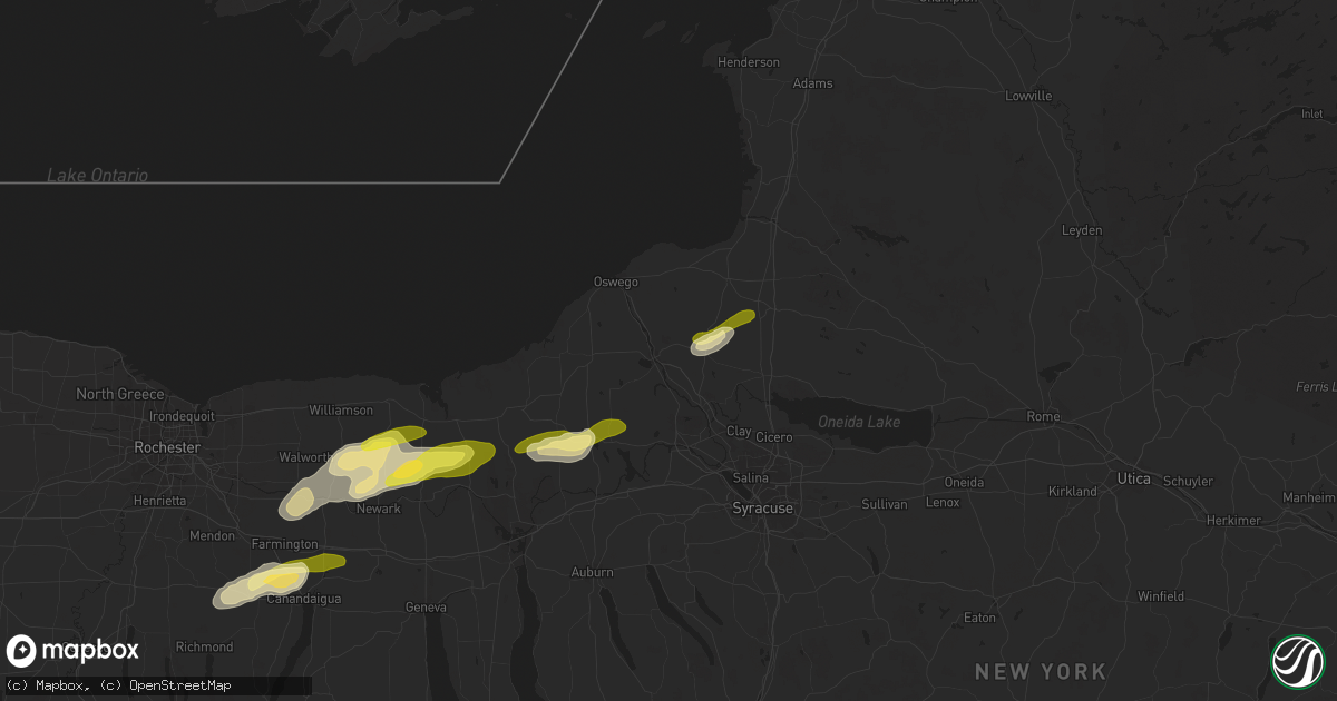 Hail map in Fulton, NY on August 24, 2025