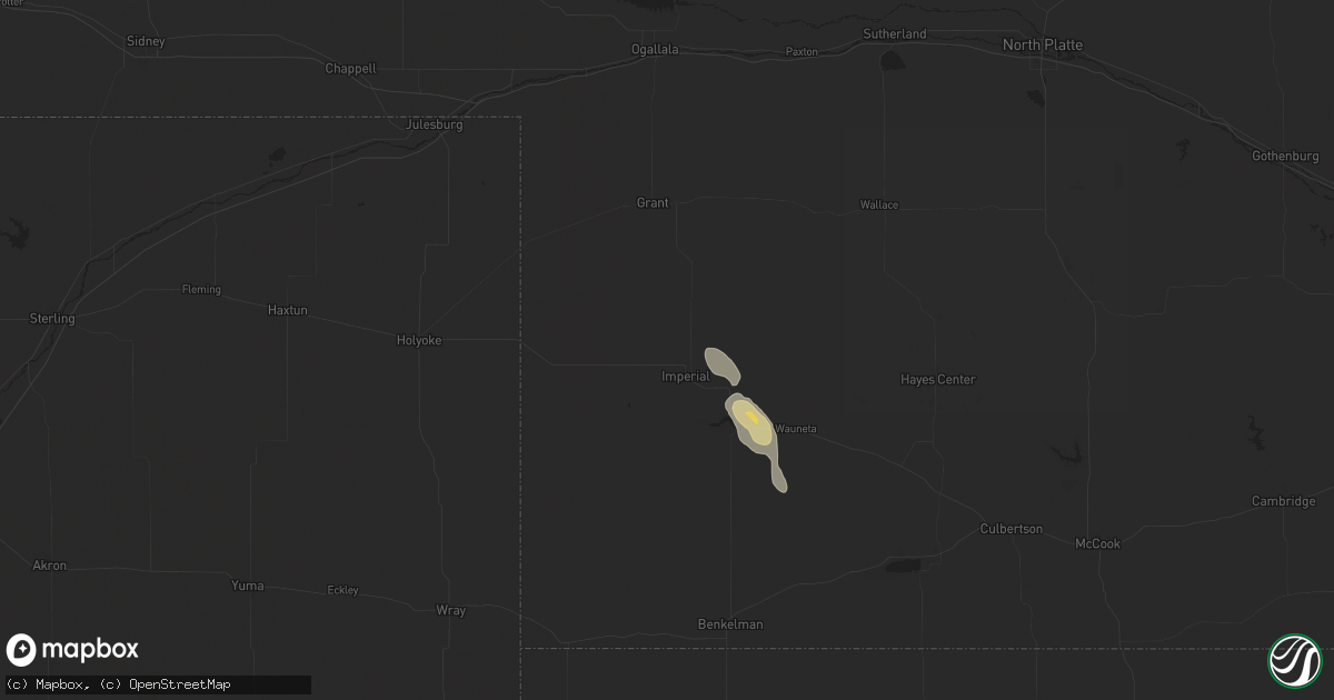 Hail map in Imperial, NE on August 24, 2025