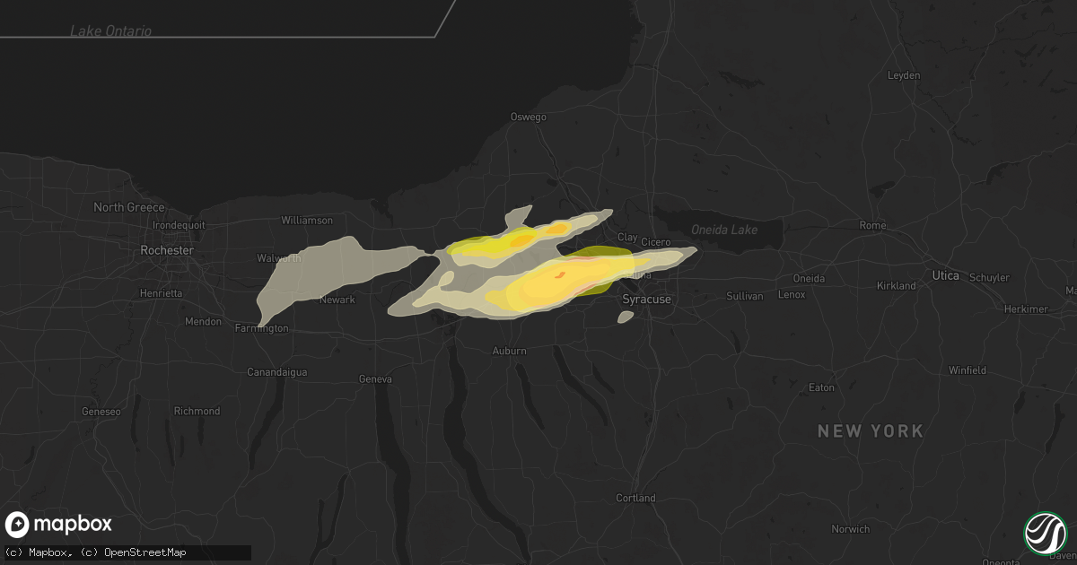 Hail map in Jordan, NY on August 24, 2025