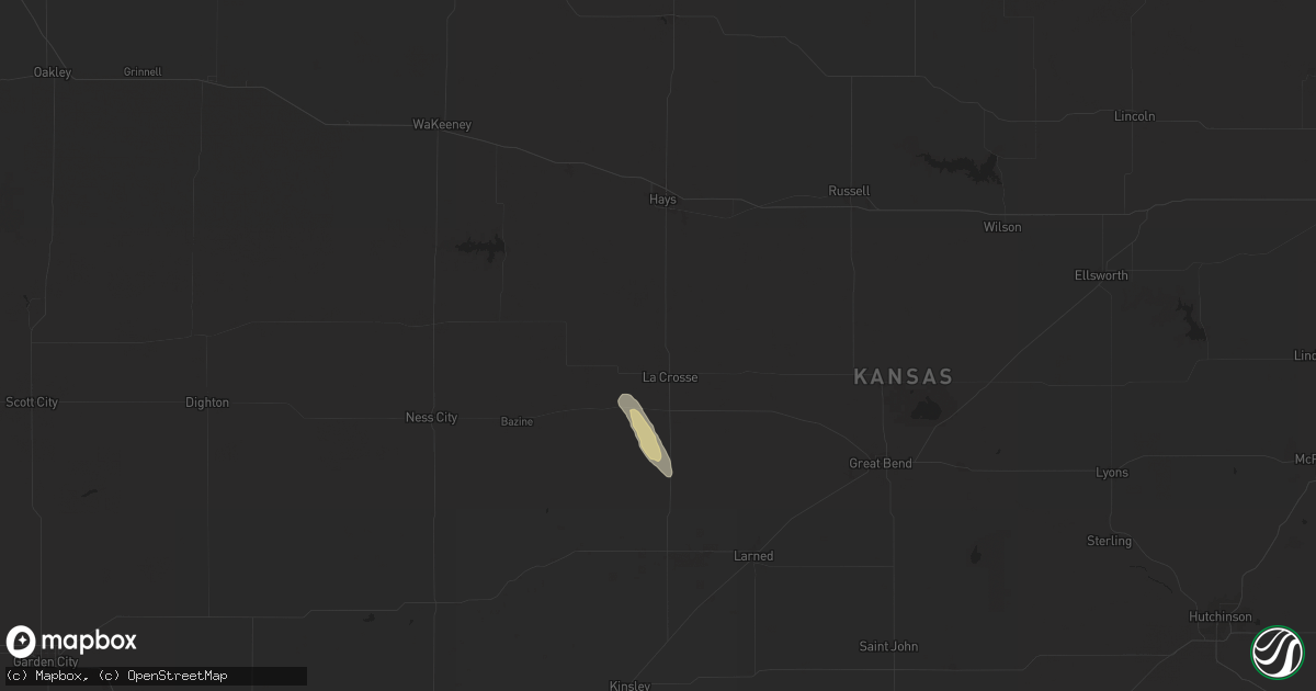 Hail map in La Crosse, KS on August 24, 2025