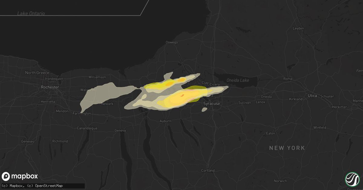 Hail map in Memphis, NY on August 24, 2025