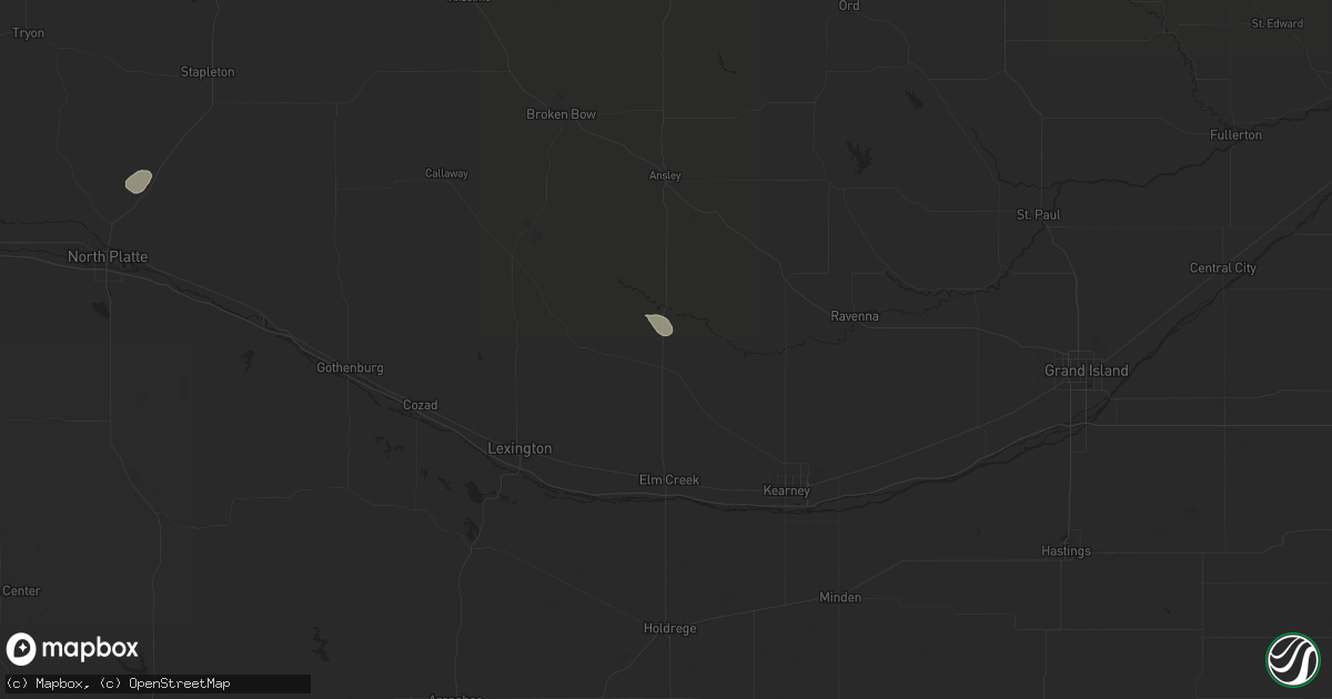 Hail map in Miller, NE on August 24, 2025