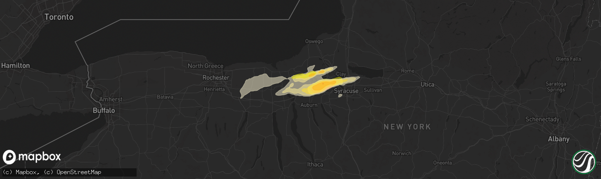 Hail map in Port Byron, NY on August 24, 2025