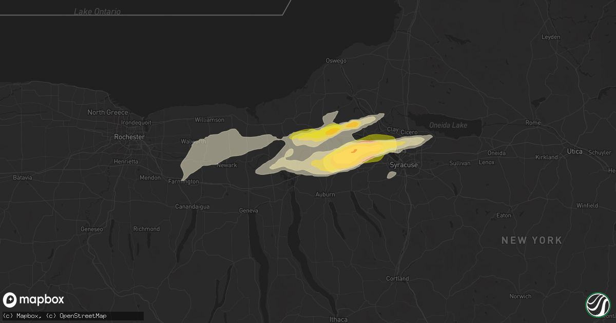 Hail map in Port Byron, NY on August 24, 2025