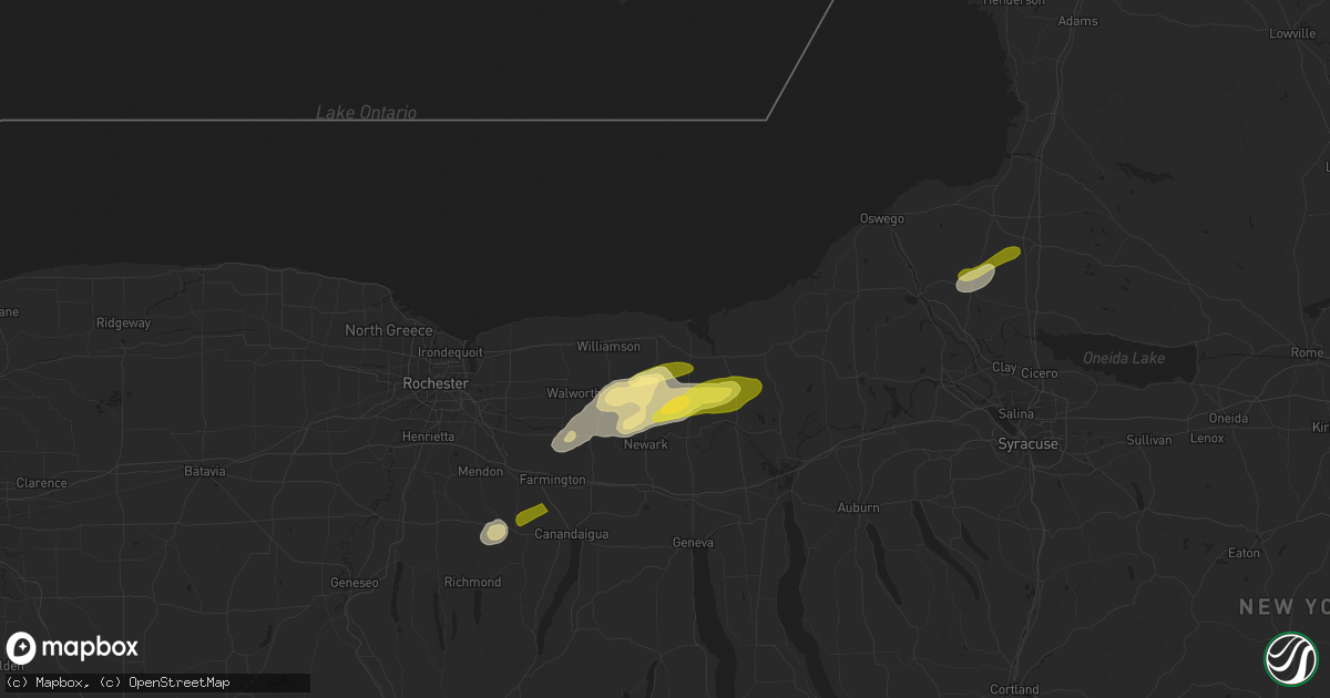 Hail map in Sodus, NY on August 24, 2025