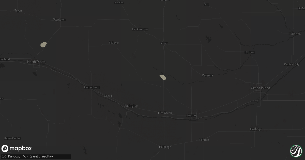 Hail map in Sumner, NE on August 24, 2025
