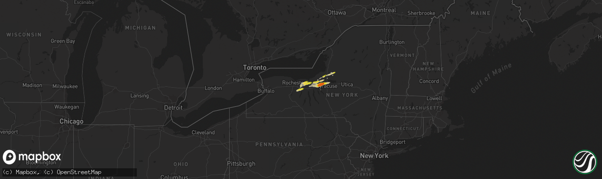 Hail map on August 24, 2025