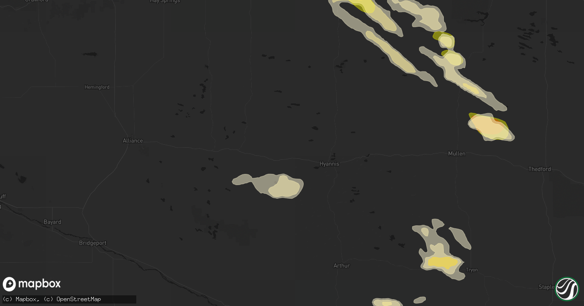 Hail map in Ashby, NE on August 24, 2026