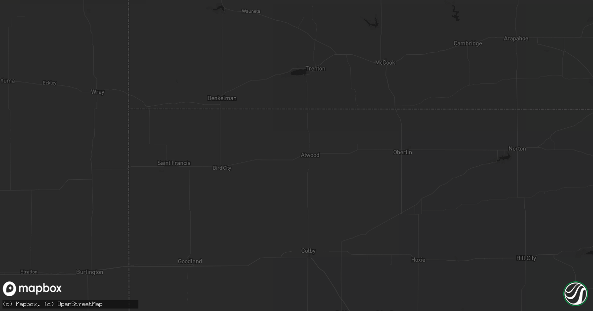 Hail map in Atwood, KS on August 24, 2026