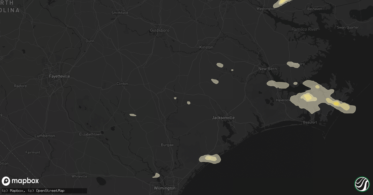 Hail map in Beulaville, NC on August 24, 2026