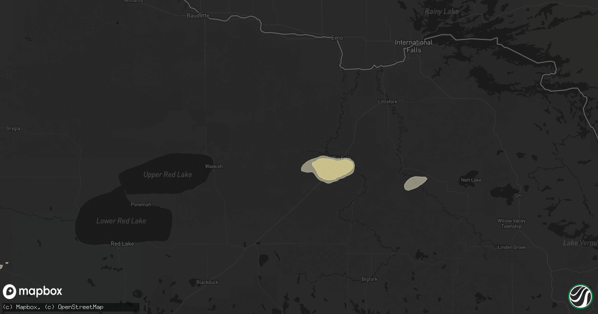 Hail map in Big Falls, MN on August 24, 2026