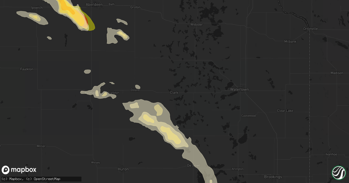 Hail map in Clark, SD on August 24, 2026