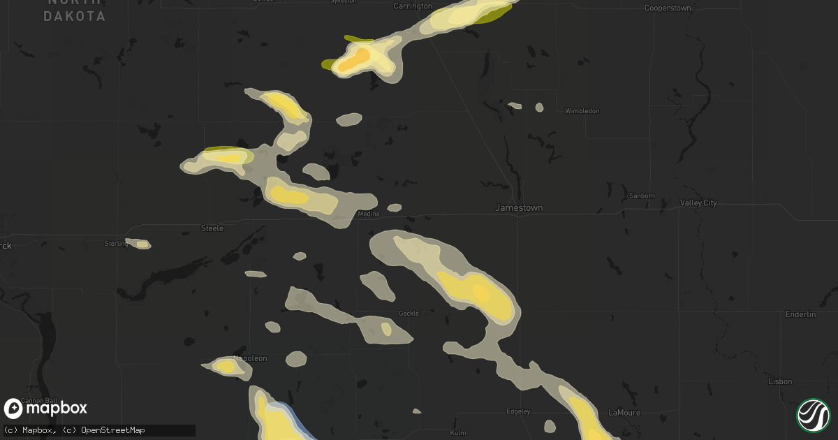 Hail map in Cleveland, ND on August 24, 2026