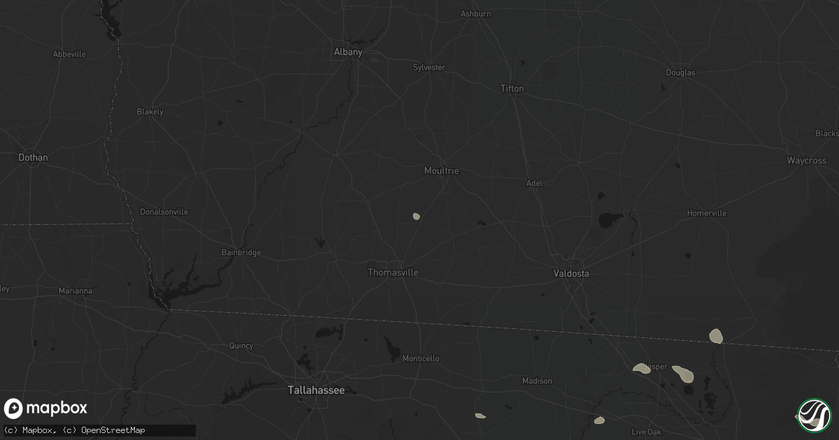 Hail map in Coolidge, GA on August 24, 2026