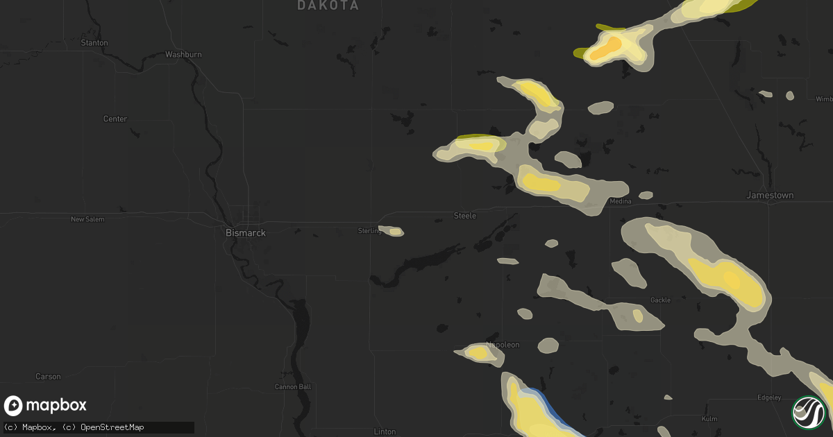 Hail map in Driscoll, ND on August 24, 2026