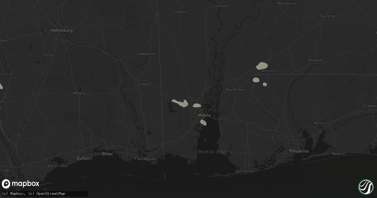 Hail map in Eight Mile, AL on August 24, 2026