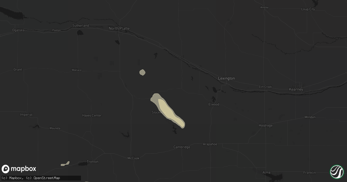 Hail map in Farnam, NE on August 24, 2026