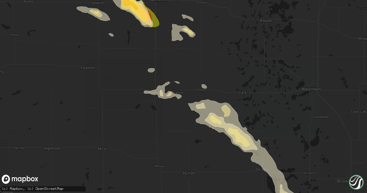 Hail map in Frankfort, SD on August 24, 2026