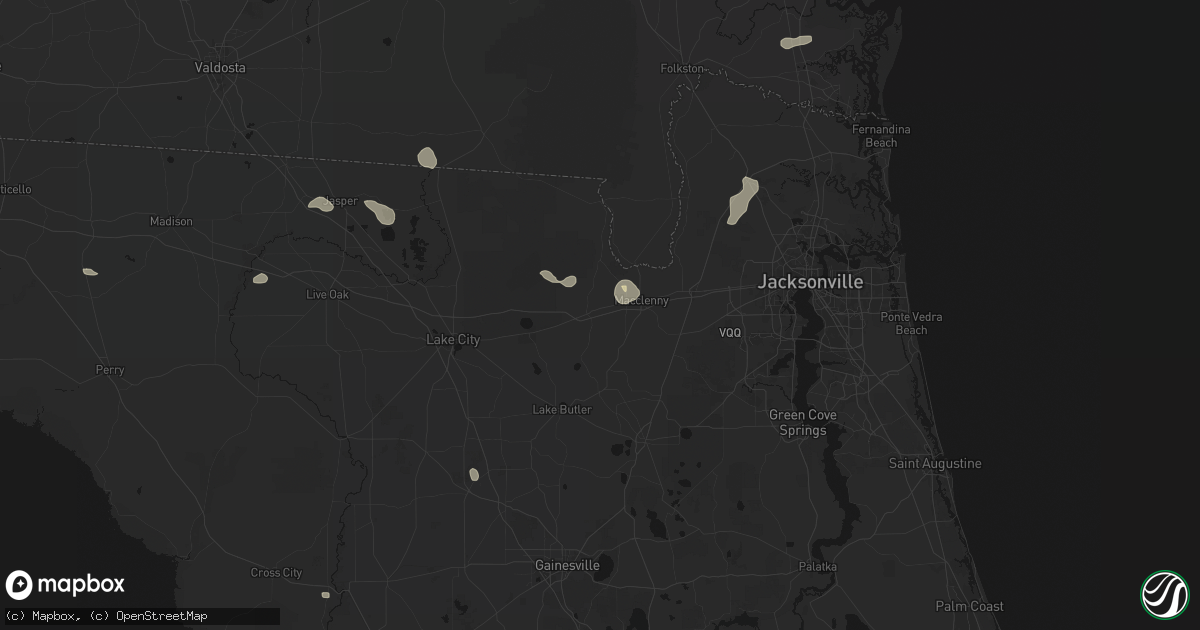 Hail map in Glen Saint Mary, FL on August 24, 2026