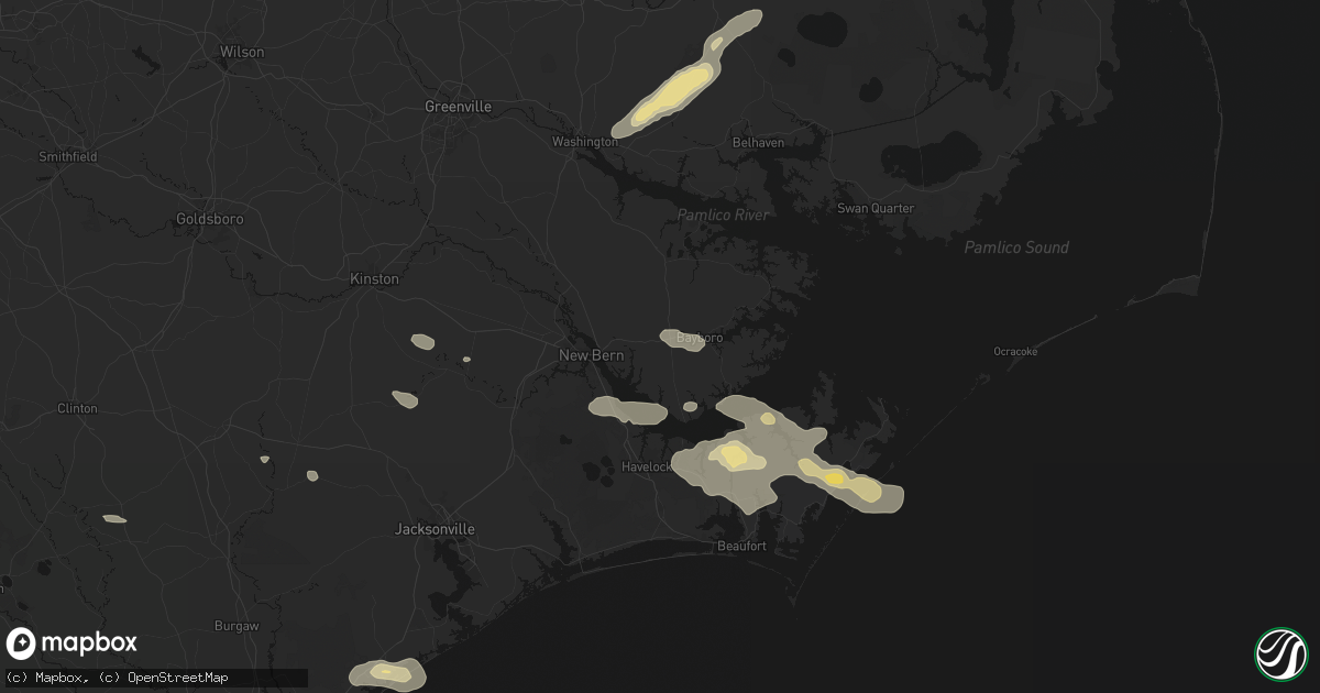Hail map in Grantsboro, NC on August 24, 2026
