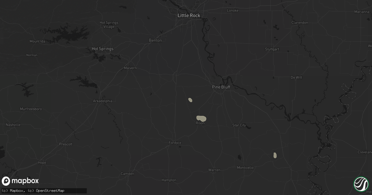 Hail map in Grapevine, AR on August 24, 2026