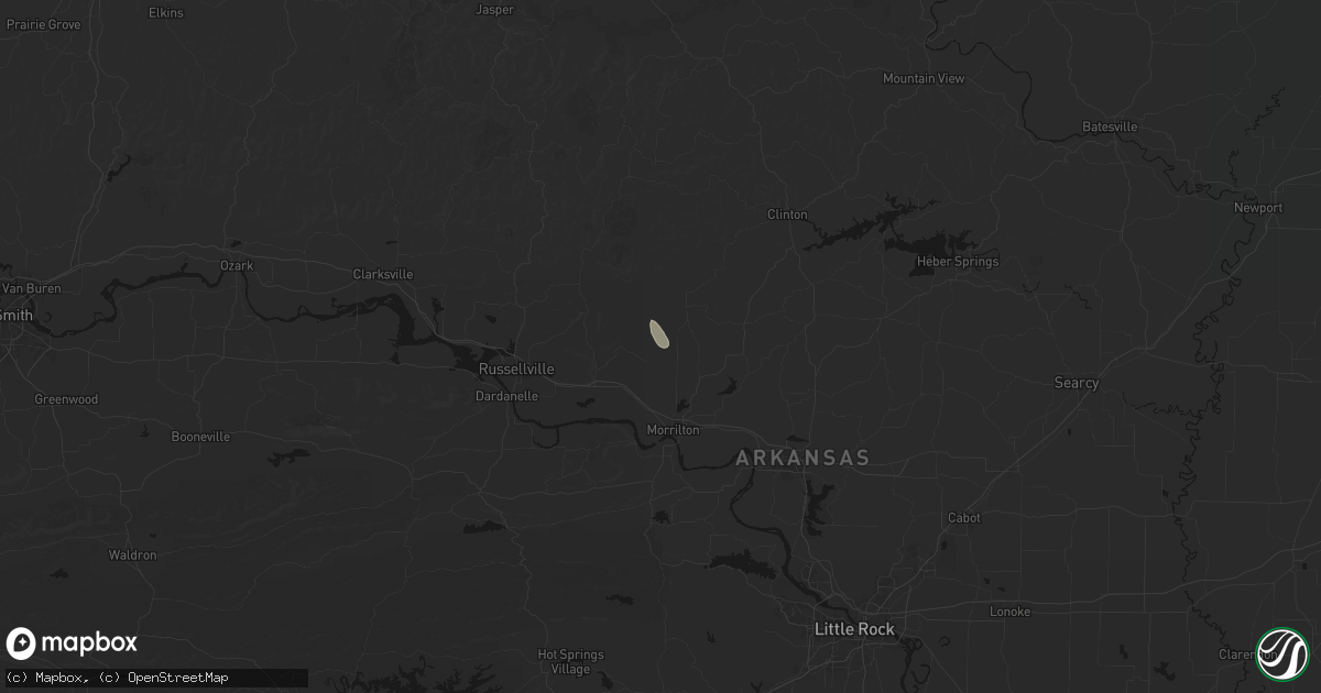 Hail map in Hattieville, AR on August 24, 2026