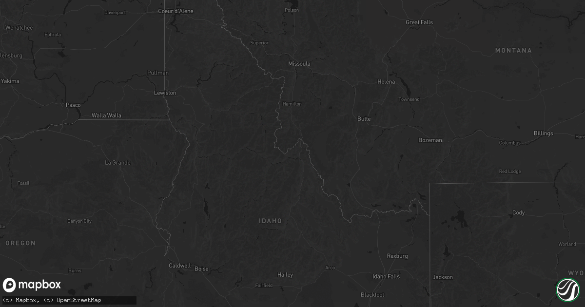 Hail map in Idaho on August 24, 2026