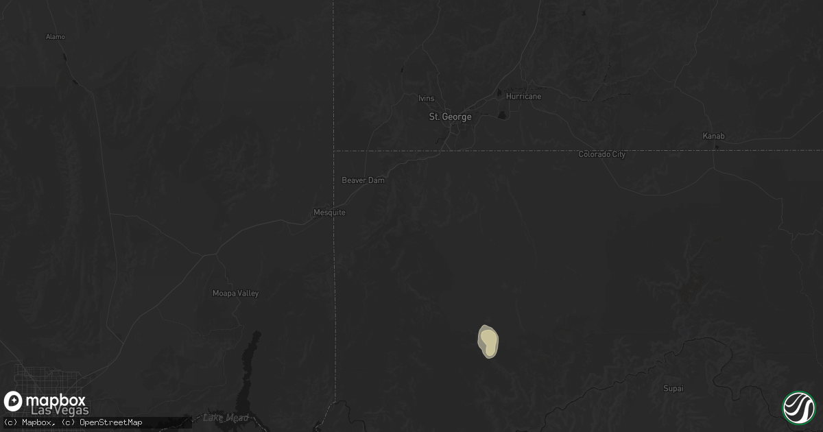 Hail map in Littlefield, AZ on August 24, 2026