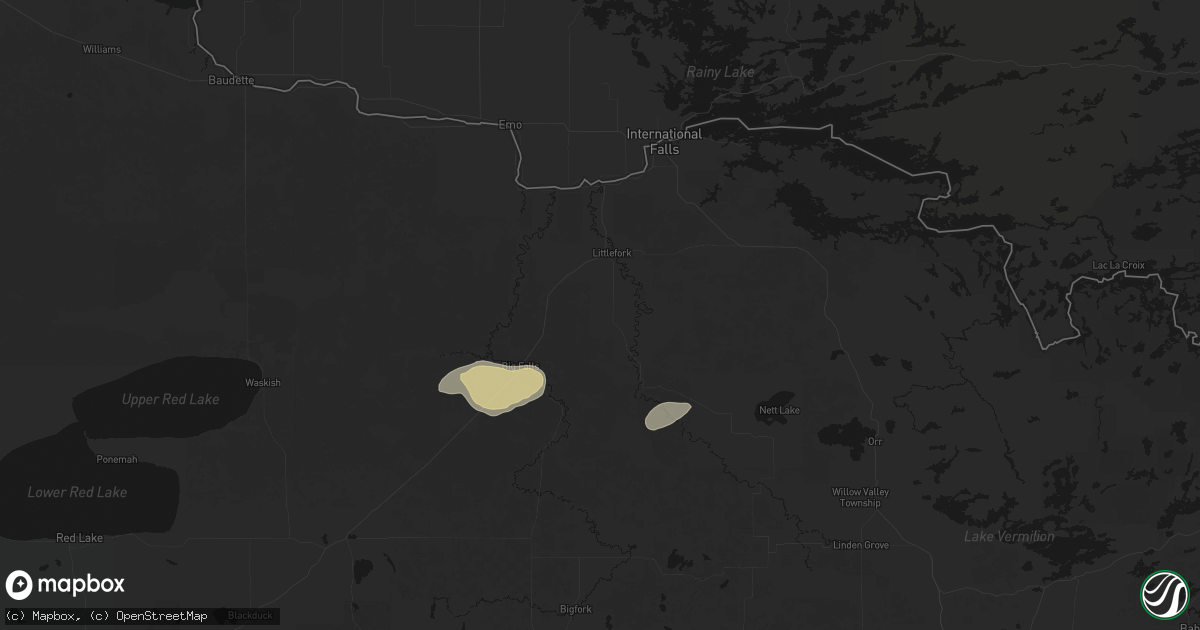 Hail map in Littlefork, MN on August 24, 2026