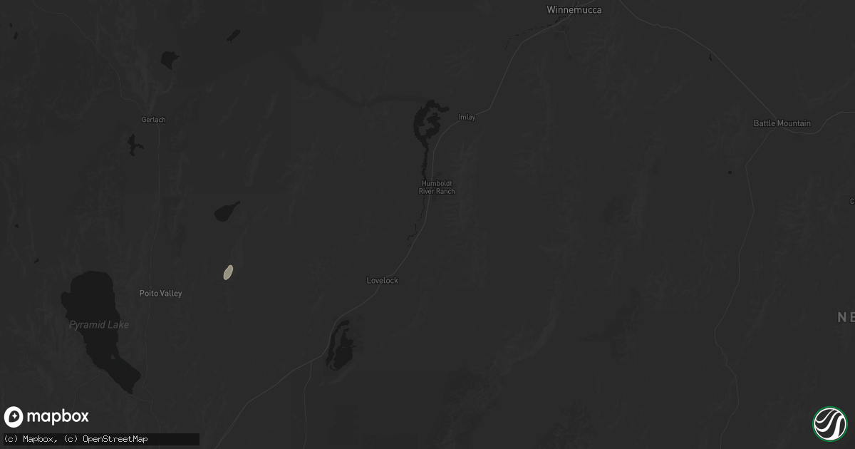 Hail map in Lovelock, NV on August 24, 2026