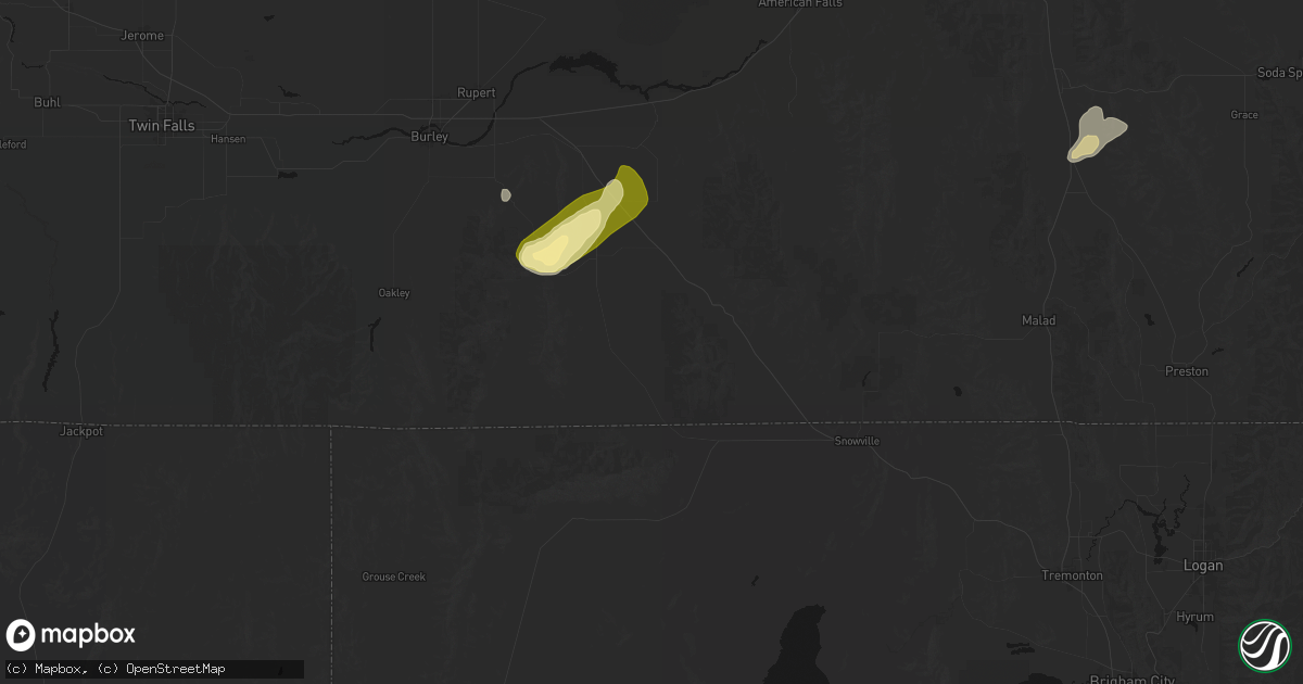Hail map in Malta, ID on August 24, 2026