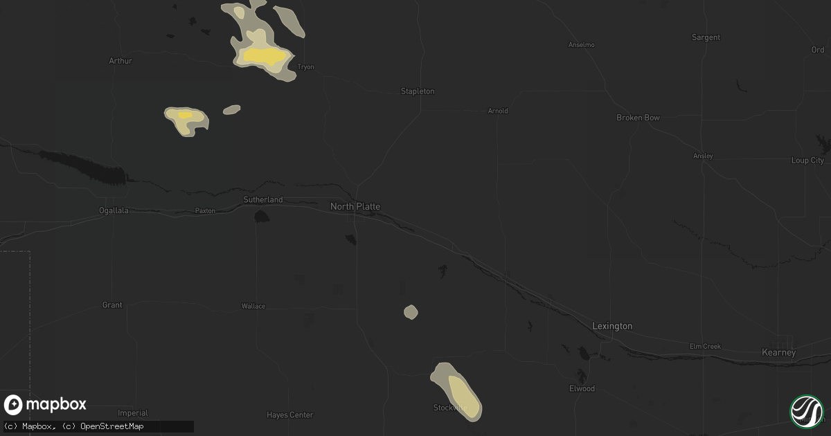 Hail map in Maxwell, NE on August 24, 2026