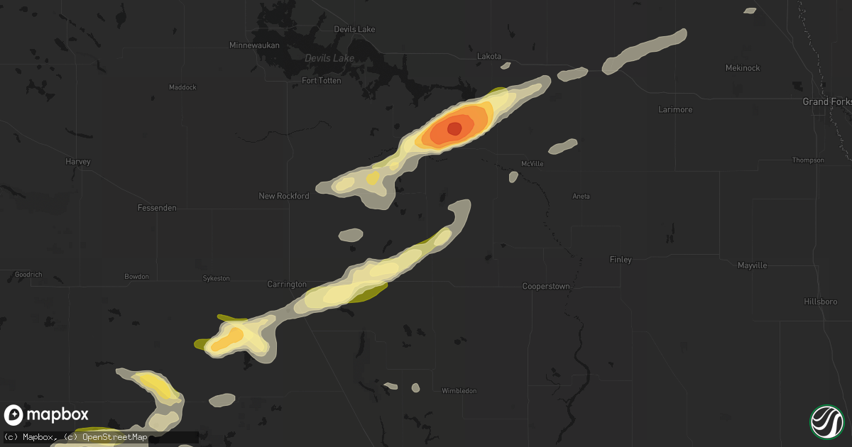 Hail map in Mchenry, ND on August 24, 2026